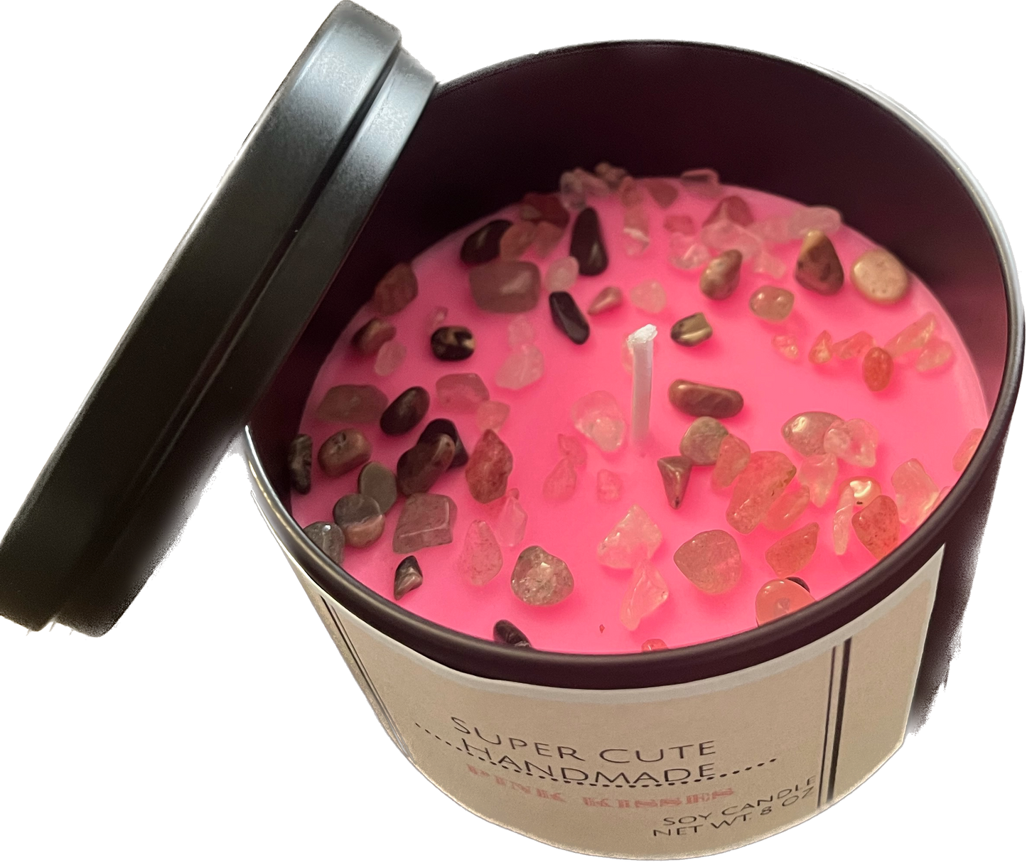 Pink Kisses Crystal Candle