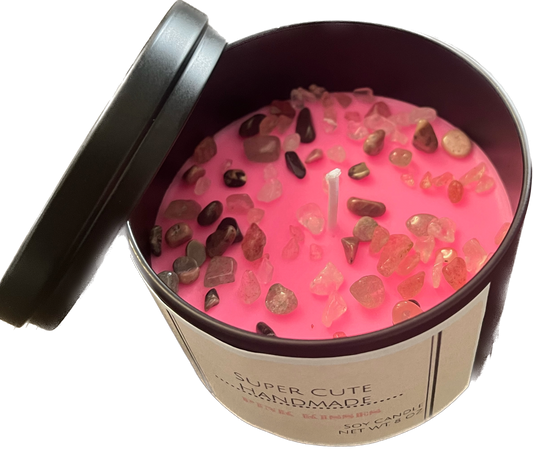 Pink Kisses Crystal Candle